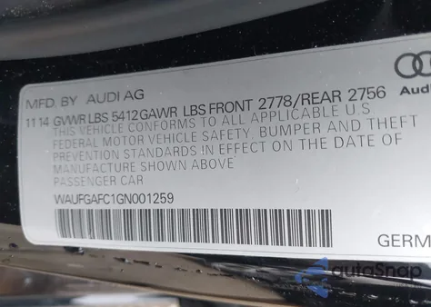 2016 Audi A6 3.0T Premium Plus из США, поврежденный, VIN WAUFGAFC1GN001259